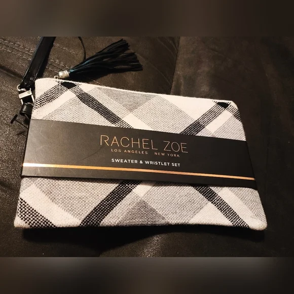 Rachel Zoe Plaid Tasseled Zipper Wristlet. NWT - Picture 3 of 7